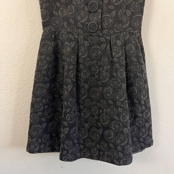BB Dakota Grey & Black Brocade Sleeveless Fit & Flare Mini Dress Size Medium - Picture 8 of 11